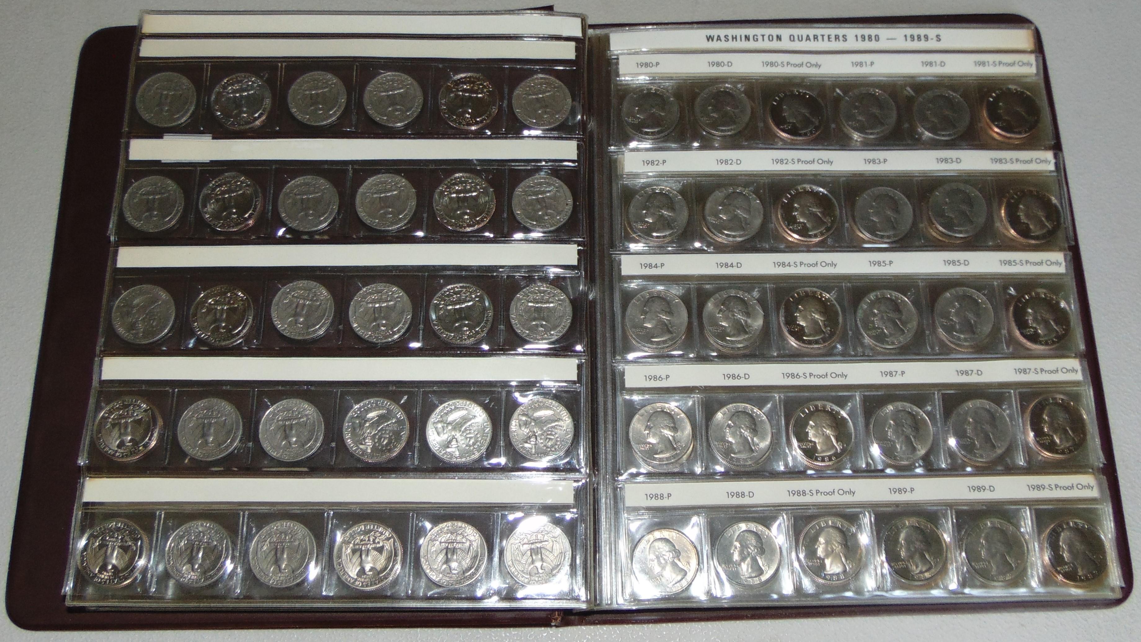 93 Washington clad Quarters & 5 Sacagawea Dollars