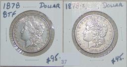 1878 Morgan Dollar (8 tail feathers). 1878-S Morga