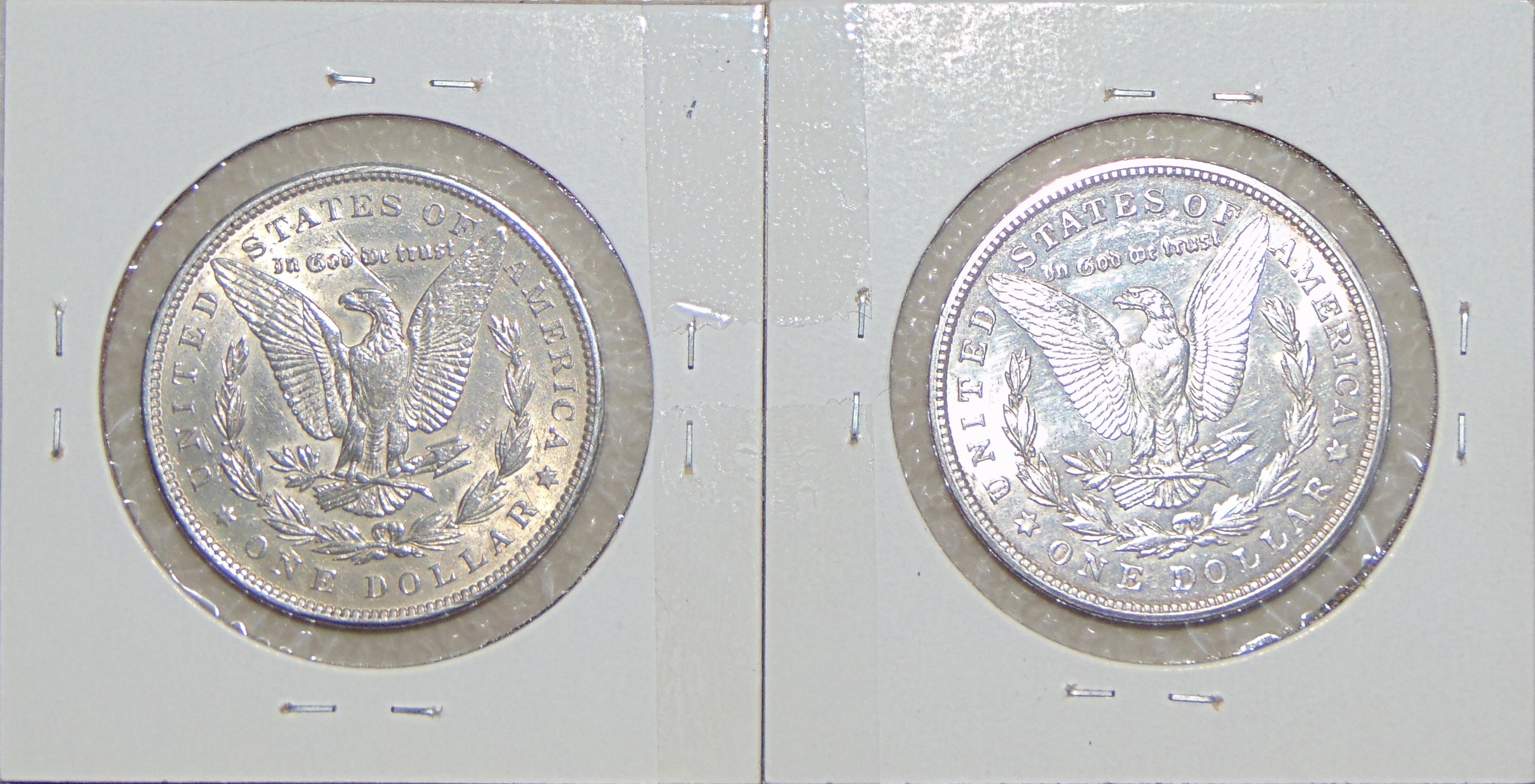 1896, 1921-D Morgan Dollars.