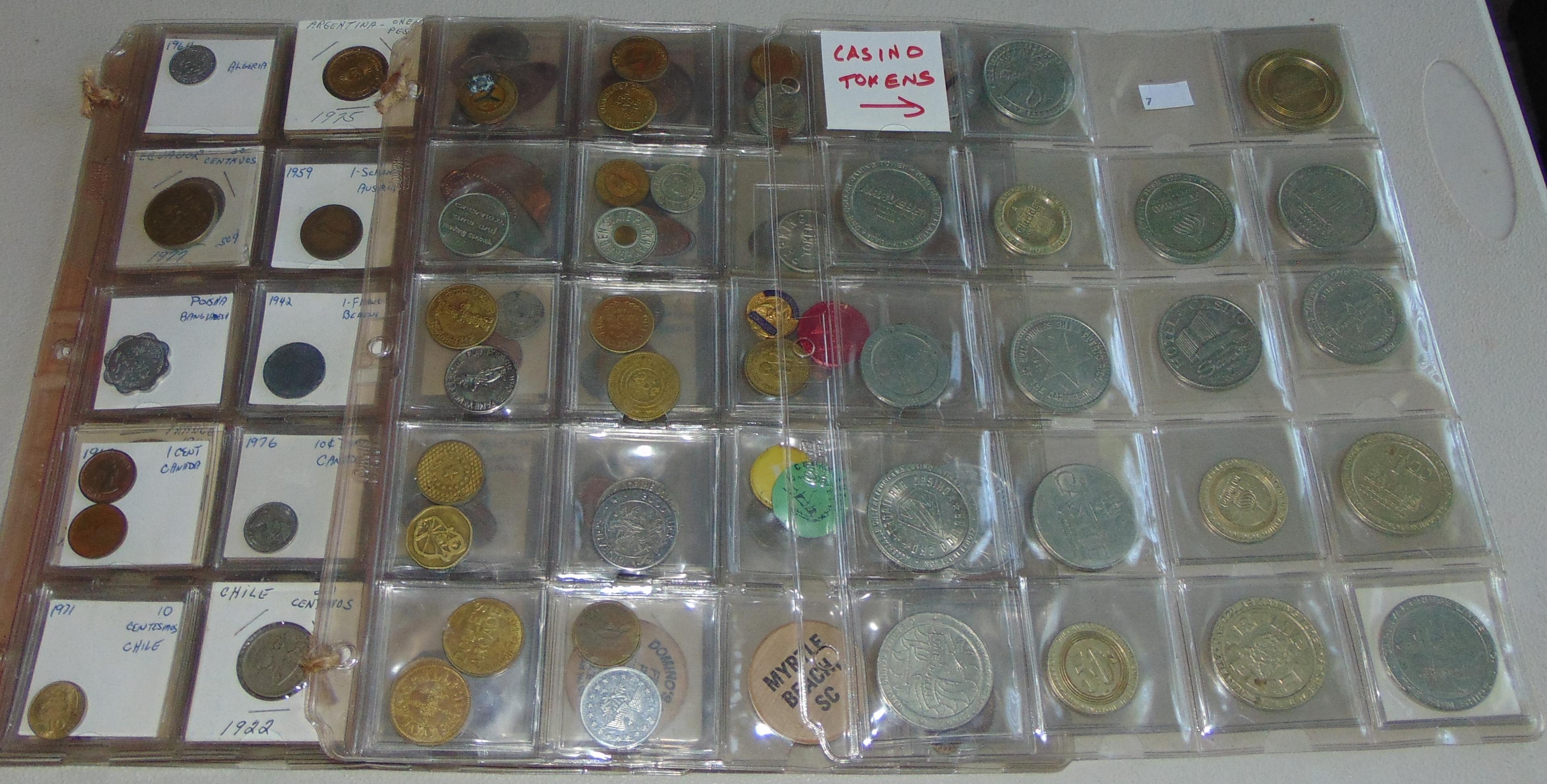 Variety: 114 World Coins. Approx. 83 Tokens (some