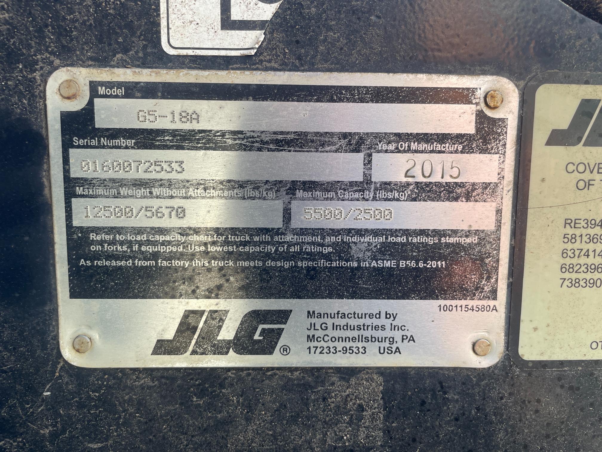 2015 JLG G5-18A 4X4X4 Telehandler