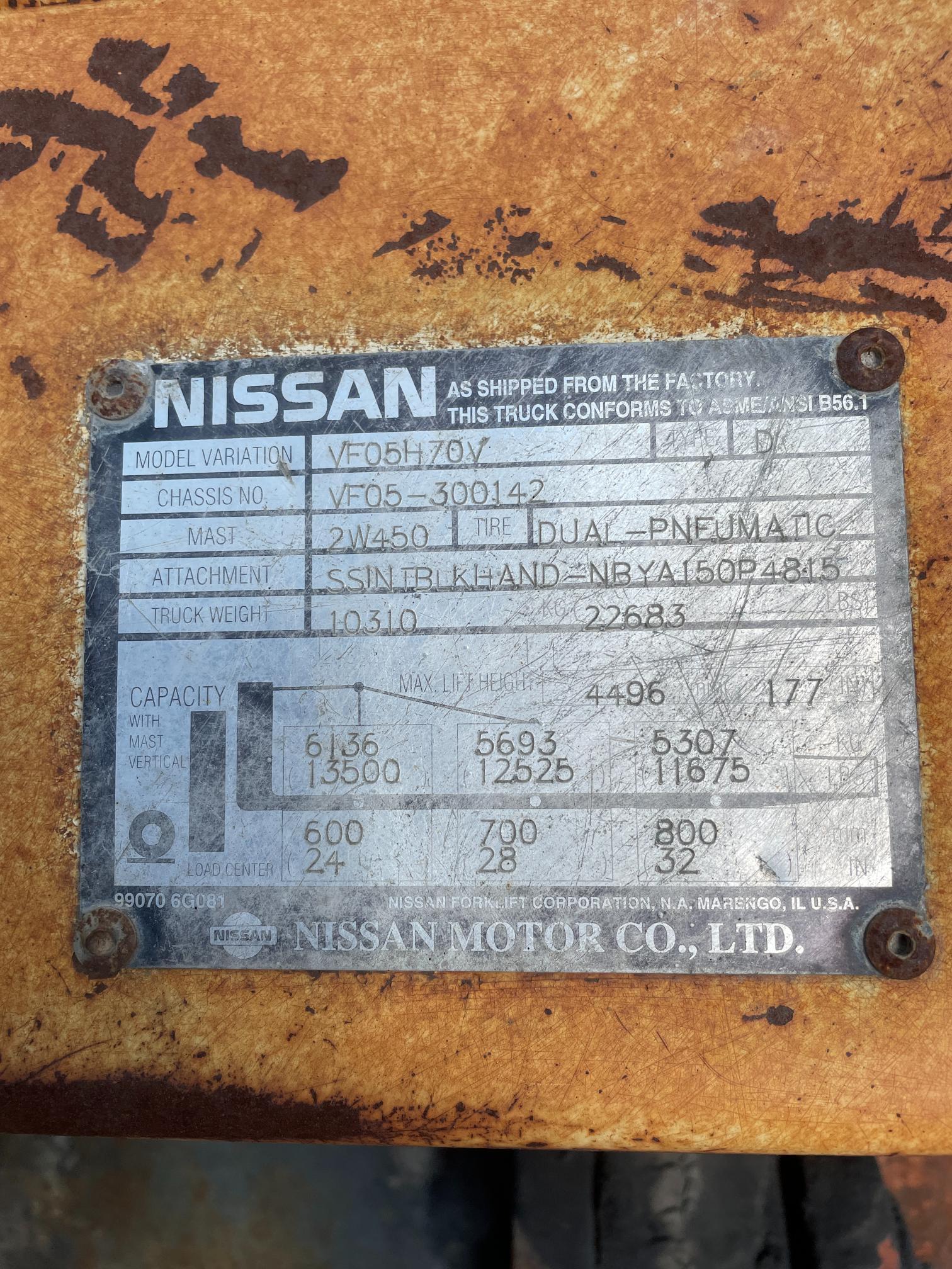 Nissan 15,000lb Diesel Forklift