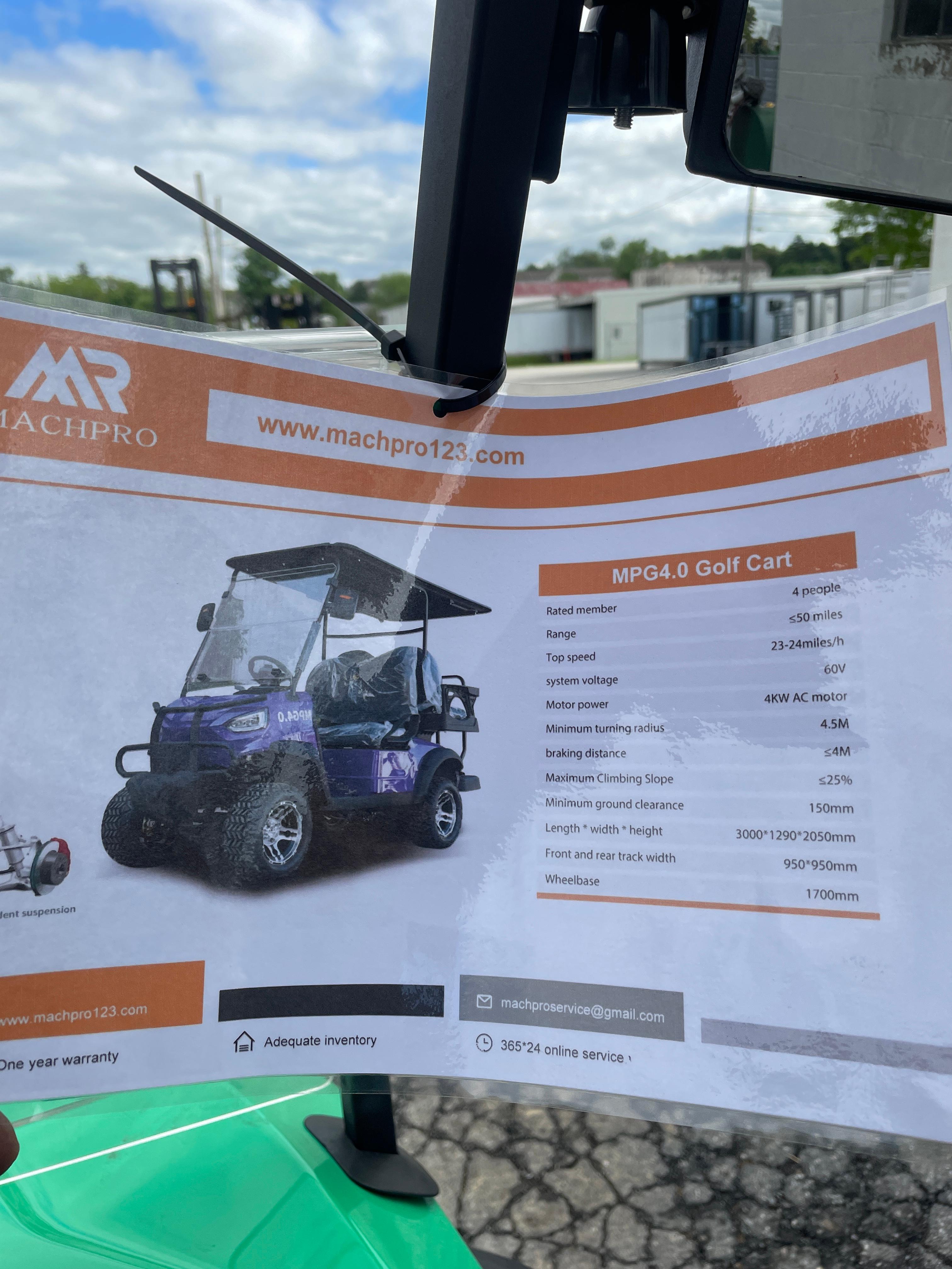 2024 MachPro MPG4.0 Electric Golf Cart