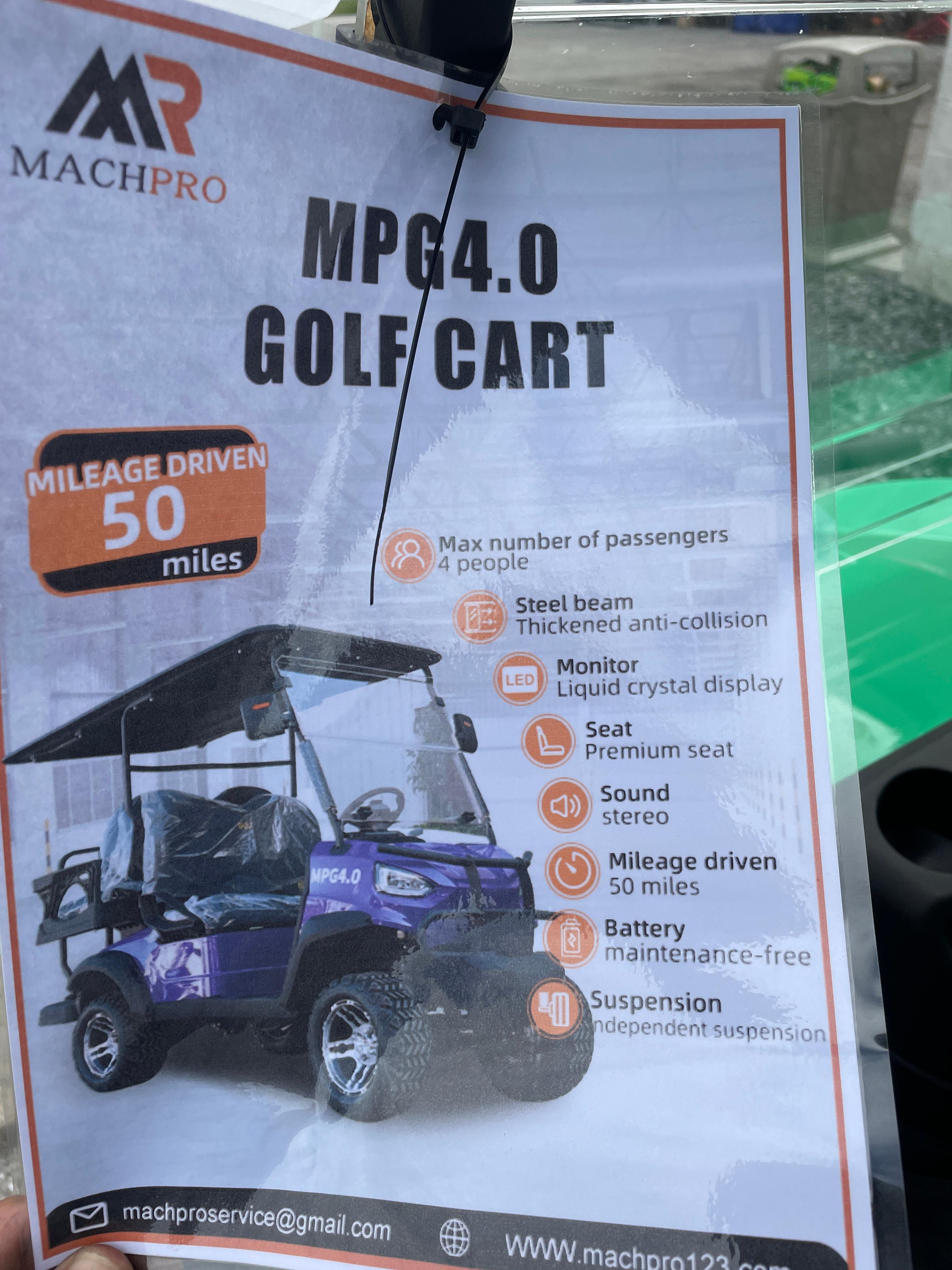 2024 MachPro MPG4.0 Electric Golf Cart