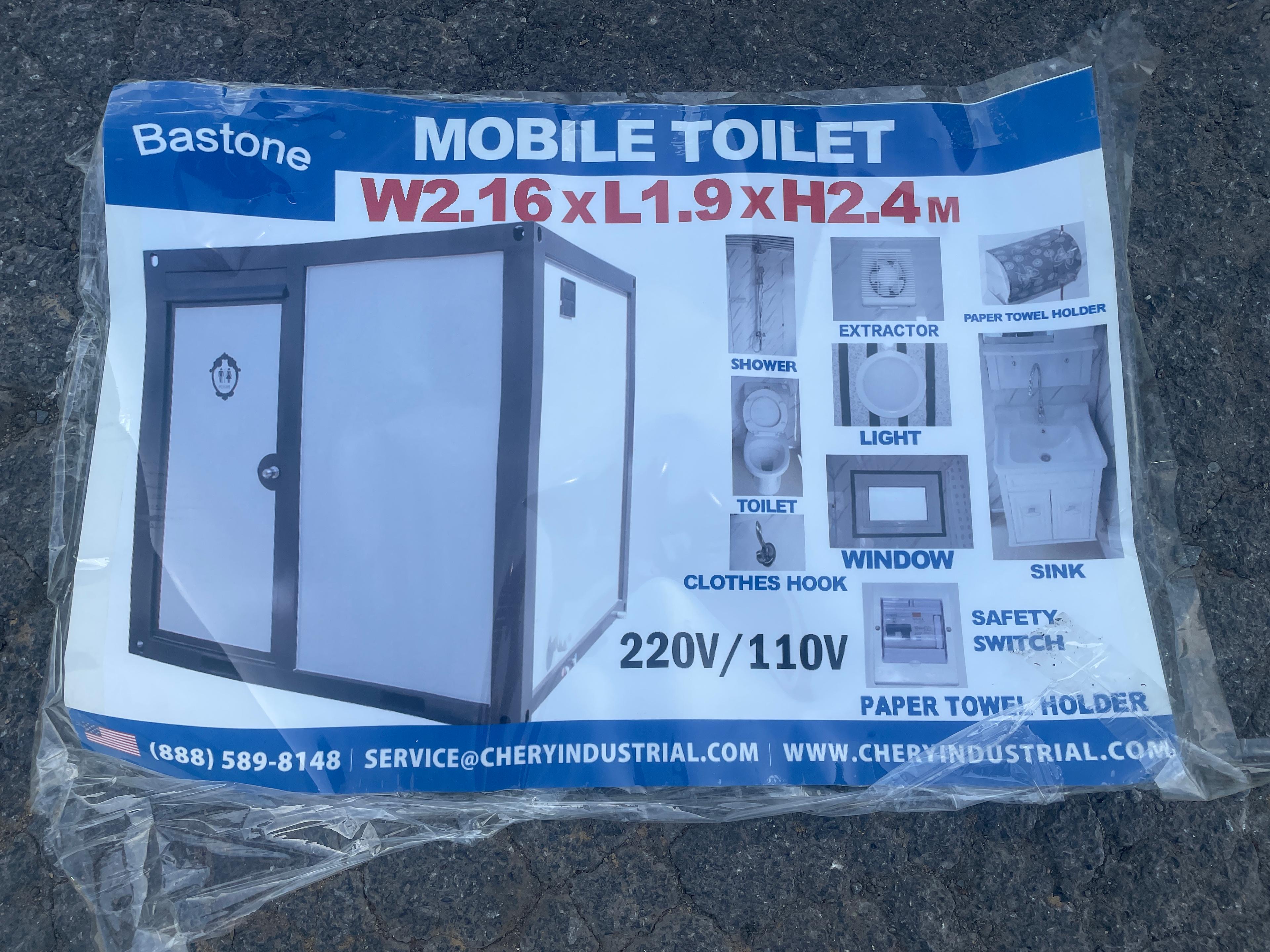 New Bastone 110V Mobile Toilet W/ Fork Inserts