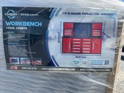 New Steelman 7' Stainless Steel Red Work Bench