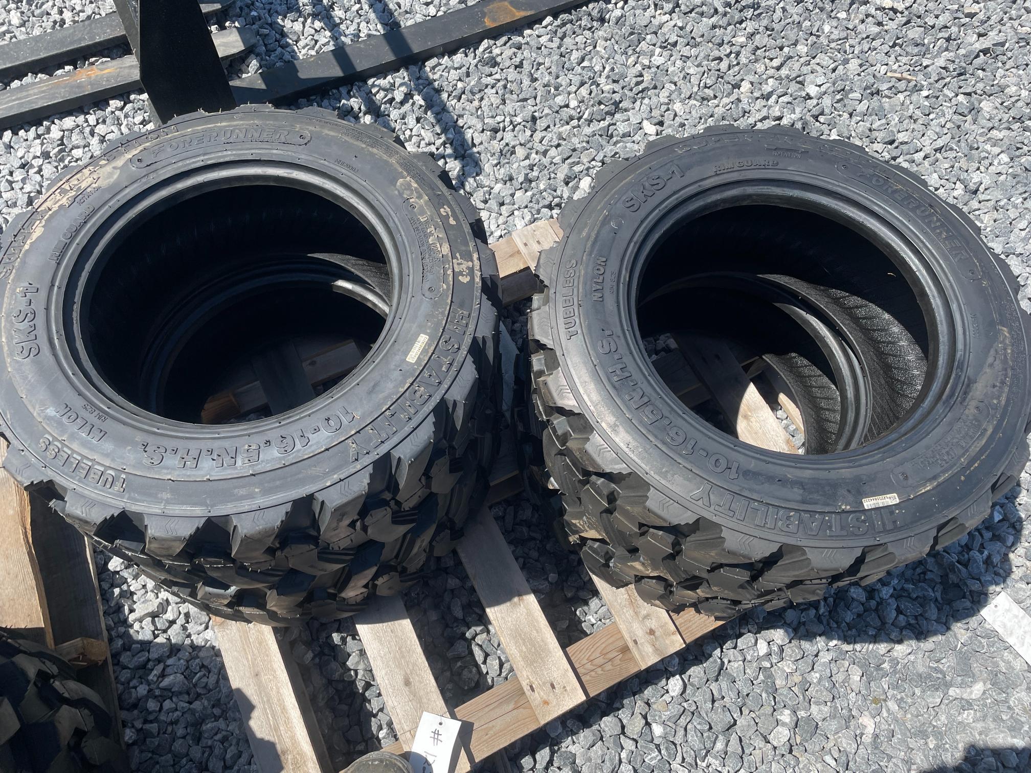 New Set Of (4) SKS-1 10-16.5 Skid Loader Tires