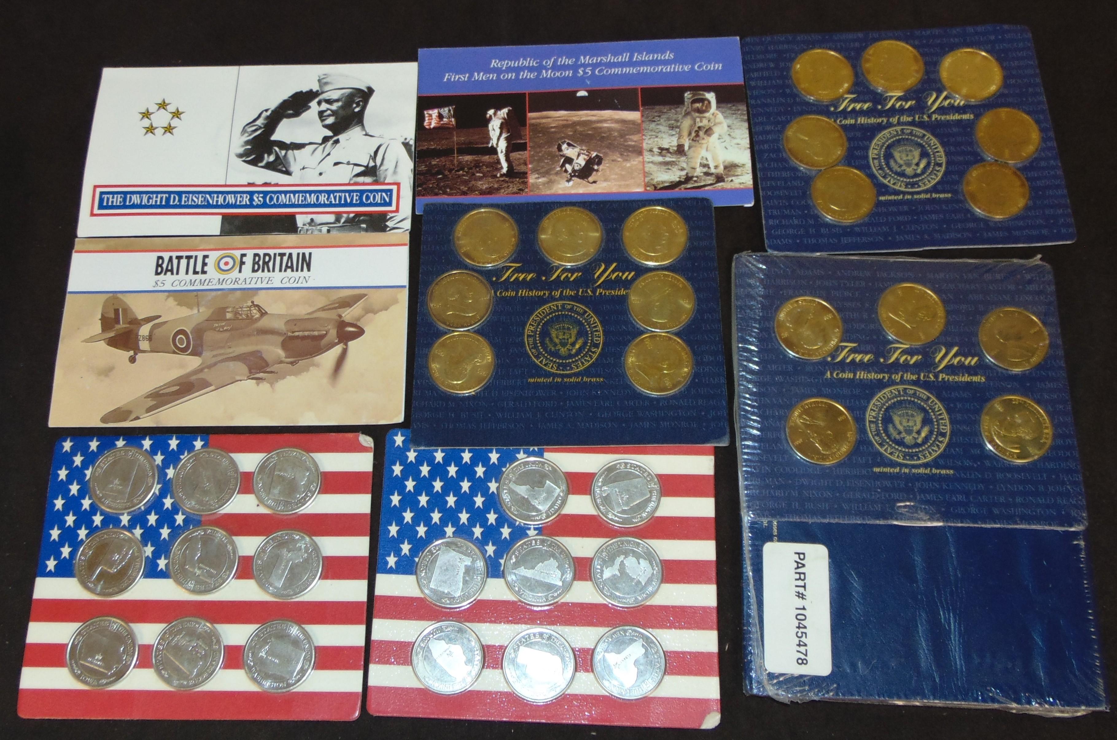 Commemorative $5 Coins. Presidential and State Coins.