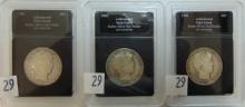 1901, 1903, 1904 Barber Silver Half Dollars (all VG).