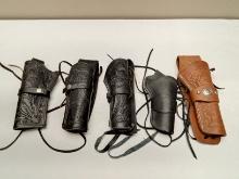 (5Pcs.) ASSORTED LEATHER REVOLVER HOLSTERS