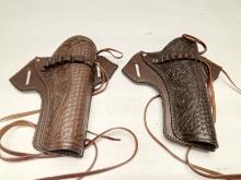 (2Pcs.) LEATHER SINGLE ACTION REVOLVER HOLSTERS