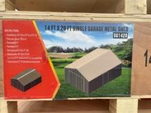 New 14X20' Single Garage Metal Shed