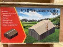 New 14X20' Single Garage Metal Shed