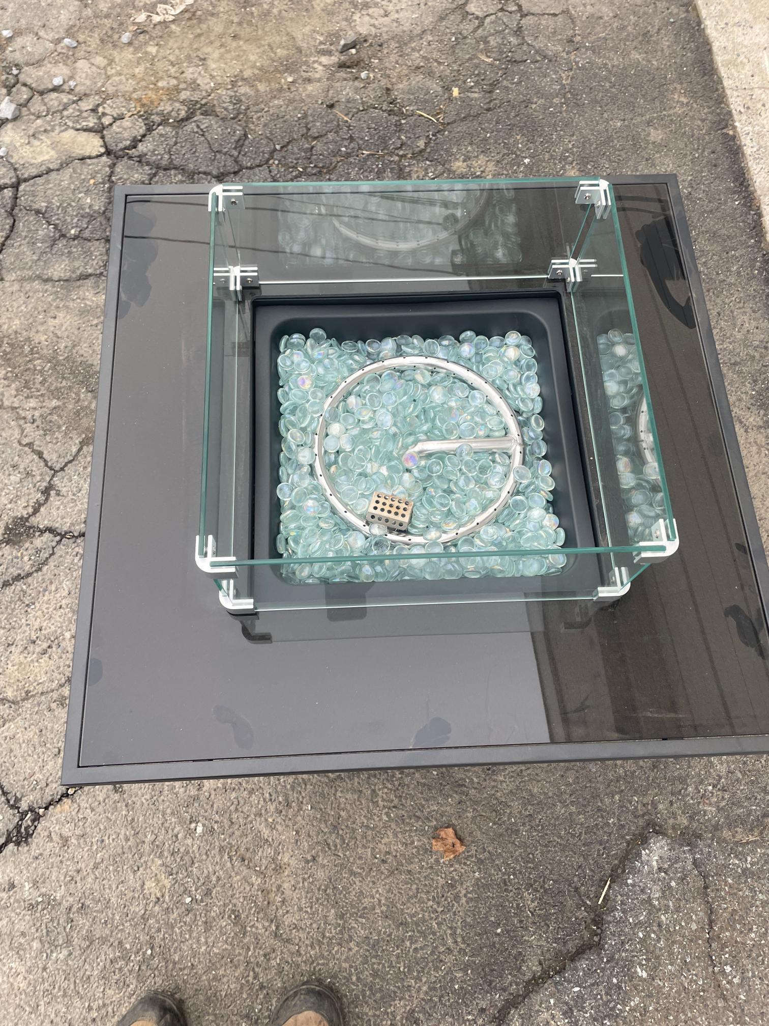 New Wicker Outdoor Propane Fire Pit Table
