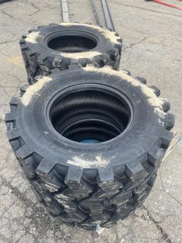 New Set Of (4) 12-16.5 SKS9 Skid Loader Tires