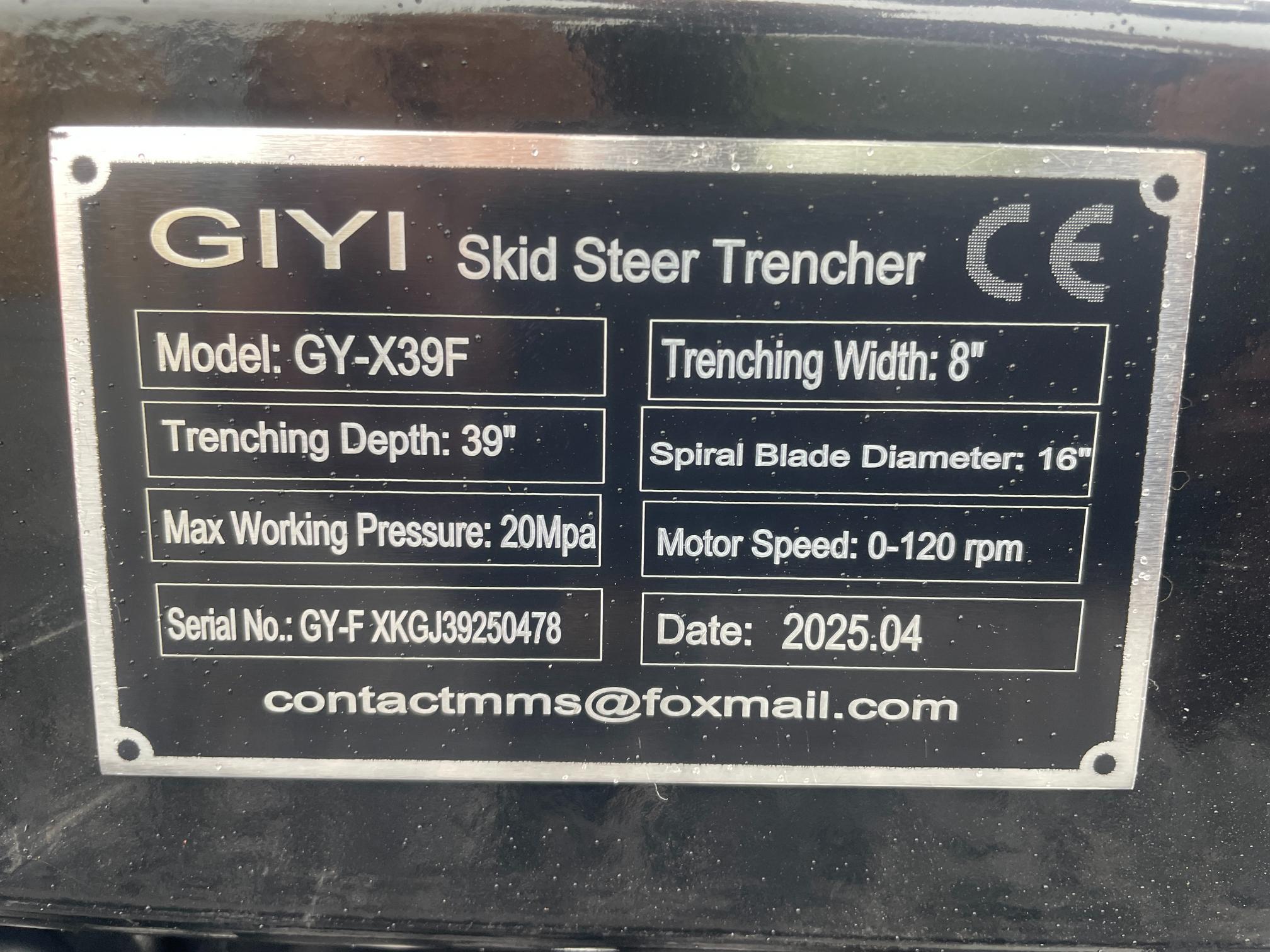 New GIYI Mini Quick Attach Trencher