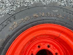 Set Of (4) New 12-16.5 Skid Loader Tires W/ Rims