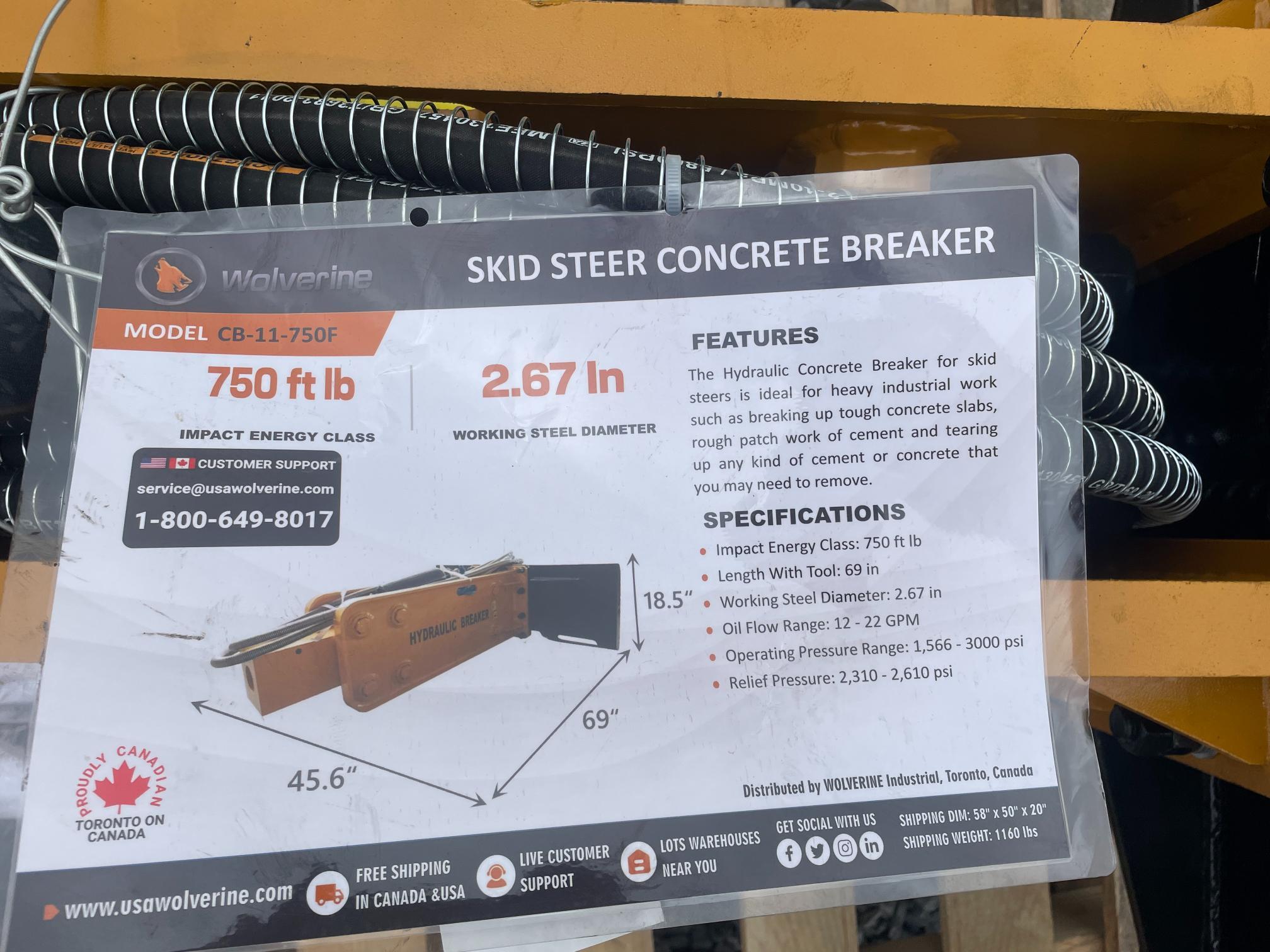 New Wolverine Quick Attach Concrete Breaker