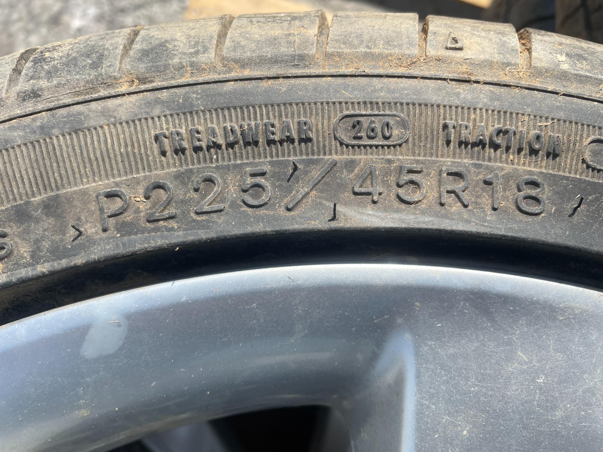 Set Of (4) P225/45R18 Tires W/ Rims