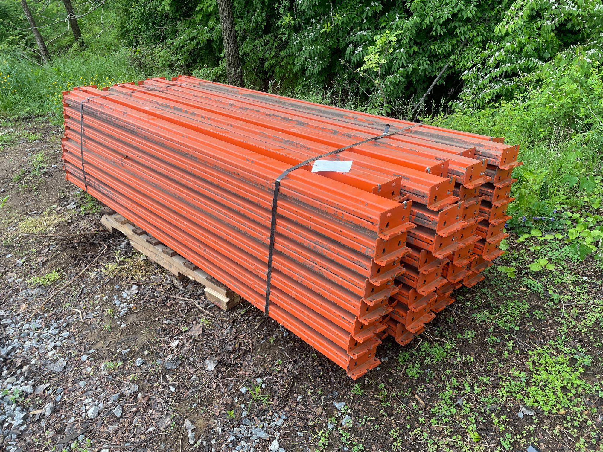 Skid Lot Of (64) 8' Pallet Racking Rails