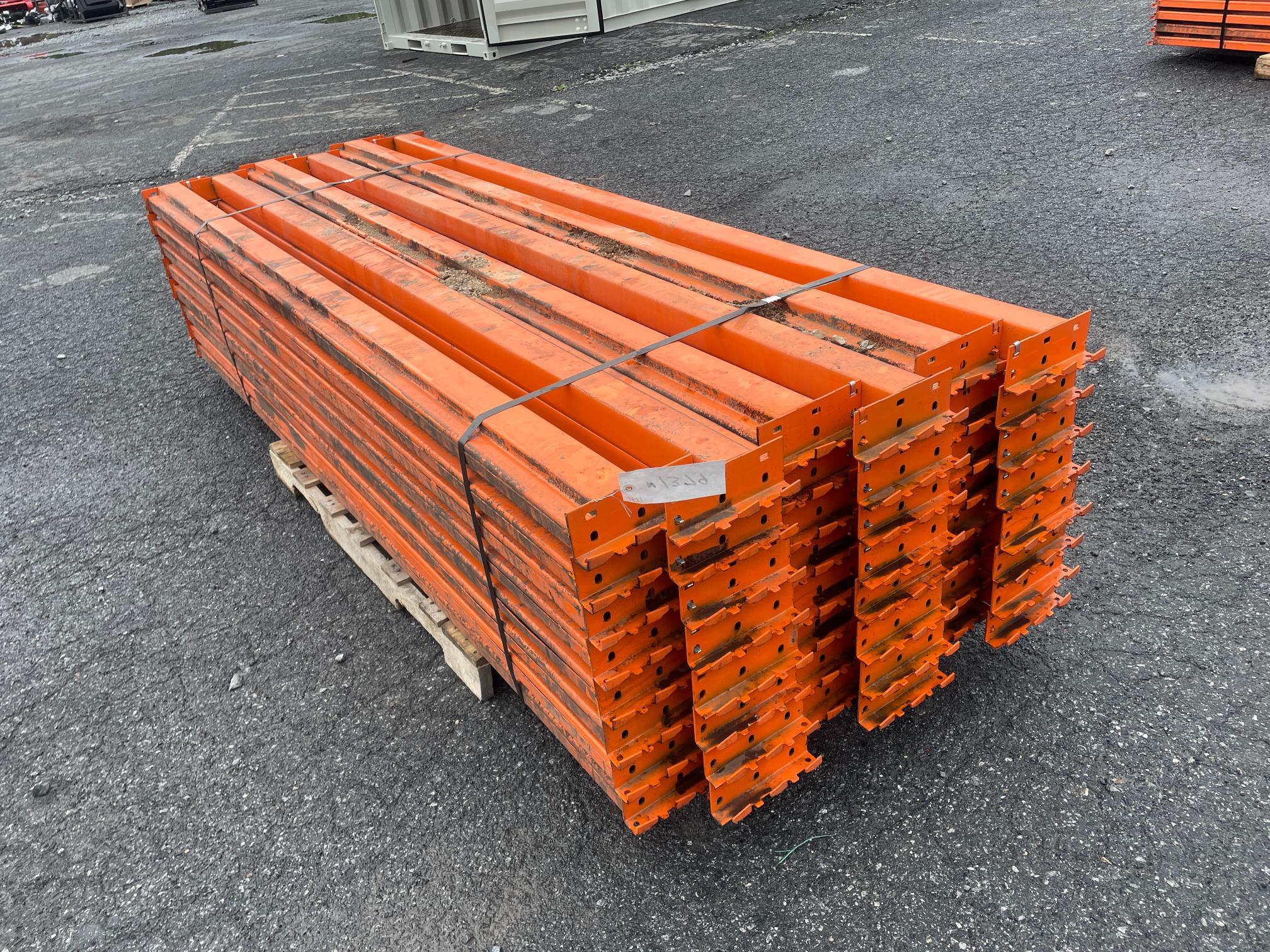 Skid Lot Of (48) 102" Pallet Racking Rails