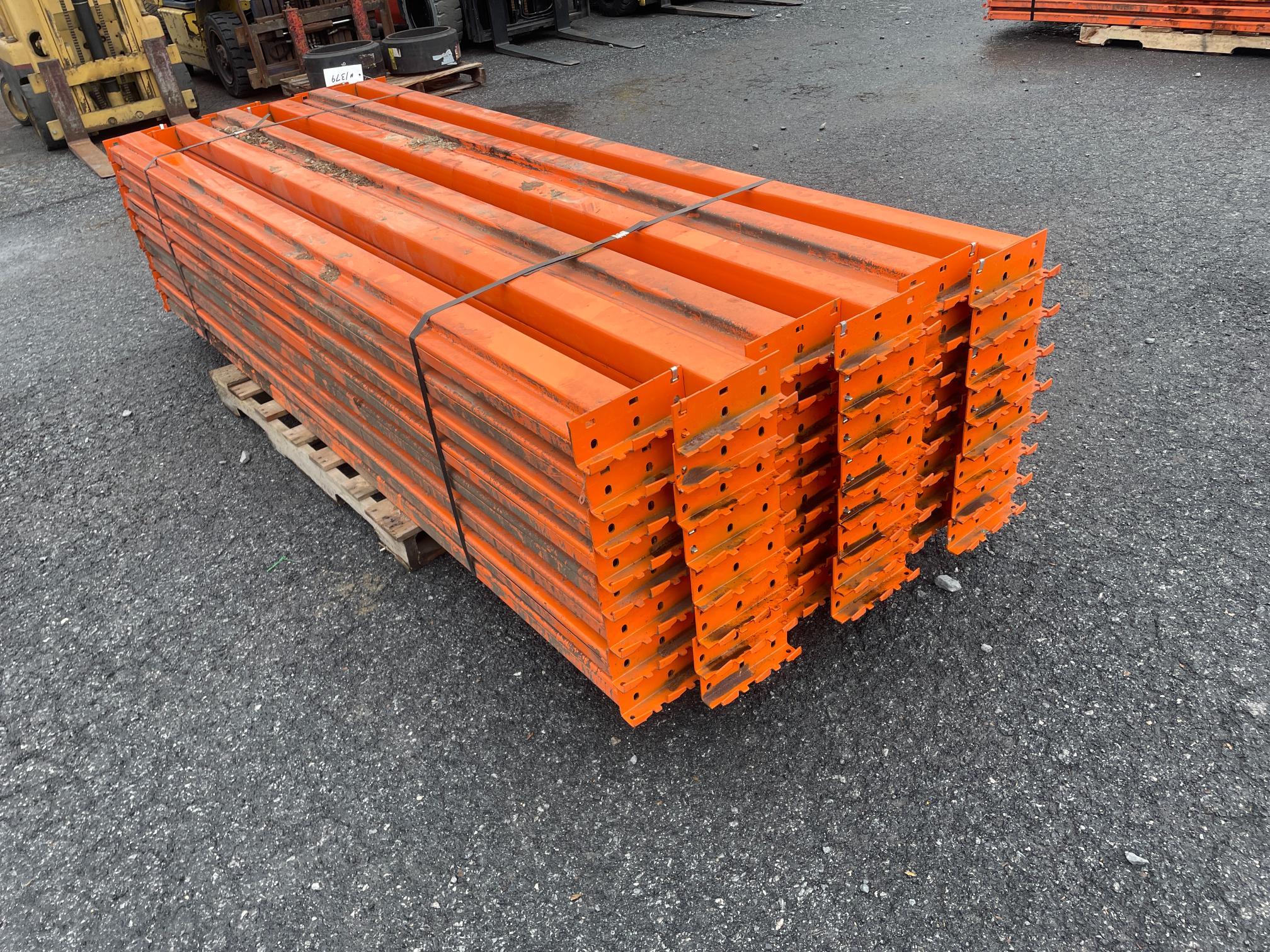 Skid Lot Of (48) 102" Pallet Racking Rails