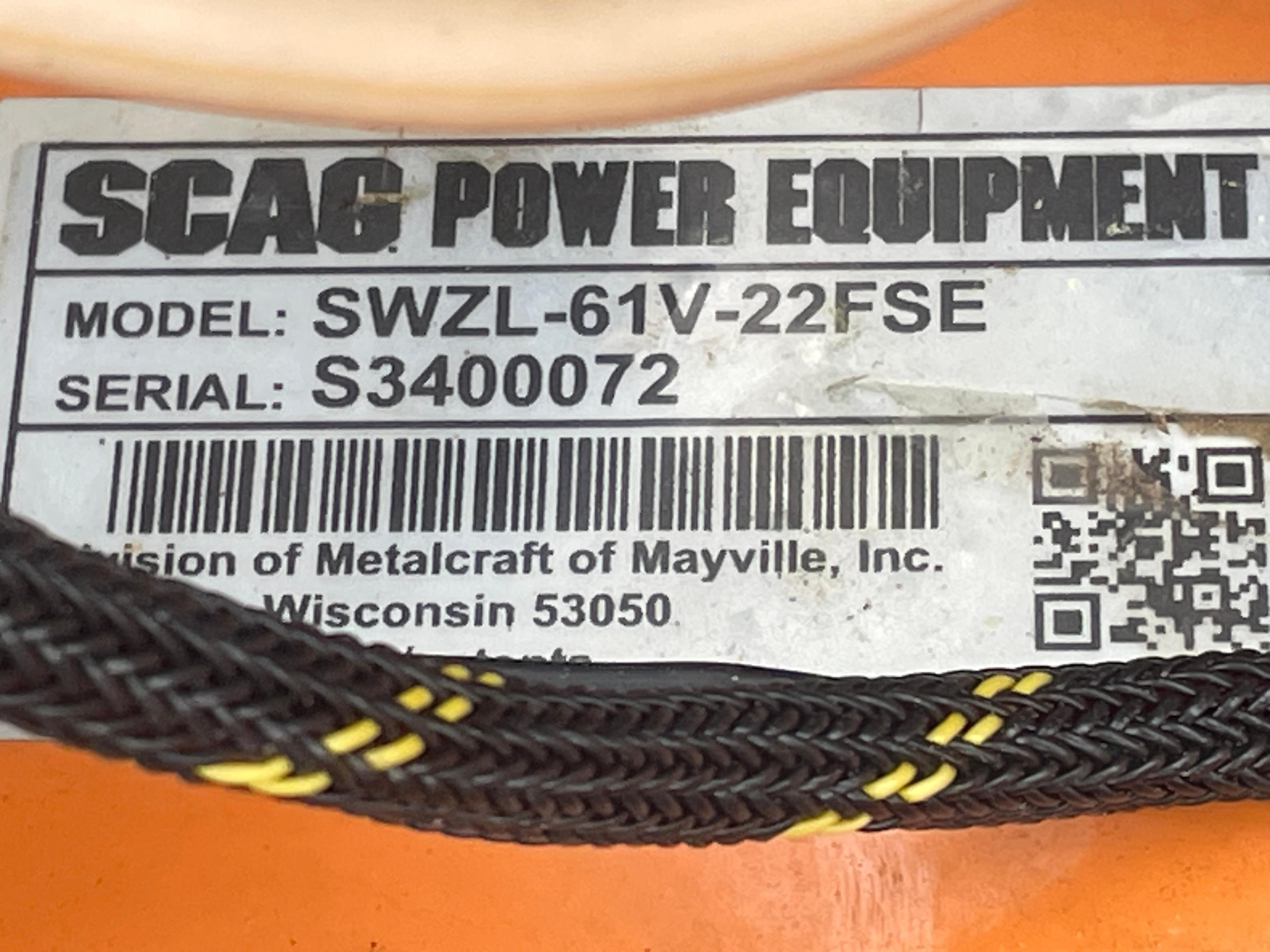 Scag Velocity Plus 61" Zero Turn Walk Behind Mower
