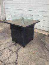 (4X) New Wicker Outdoor Propane Fire Pit Table