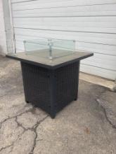 (4X) New Wicker Outdoor Propane Fire Pit Table