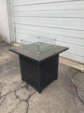 New Wicker Outdoor Propane Fire Pit Table