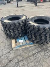 New Set Of (4) 12-16.5 SKS9 Skid Loader Tires