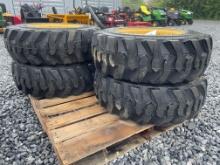 Set Of (4) New 10-16.5 Skid Loader Tires W/ Rims