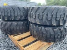 Set Of (4) New 12-16.5 Skid Loader Tires W/ Rims