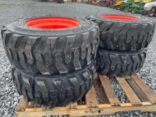 Set Of (4) New 12-16.5 Skid Loader Tires W/ Rims