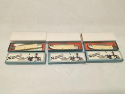(3Pcs.) NOS SCHRADE SCRIMSHAW 524SC FOLDING KNIVES