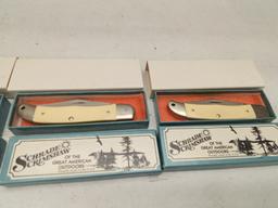 (3Pcs.) NOS SCHRADE SCRIMSHAW 524SC FOLDING KNIVES