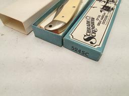 (3Pcs.) NOS SCHRADE SCRIMSHAW 524SC FOLDING KNIVES