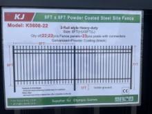 New KJ Skid Lot Of (22) Pcs 8X6' Steel Site Fence
