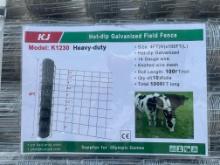 Skid Lot Of (10) Rolls Galvanized Field Fence