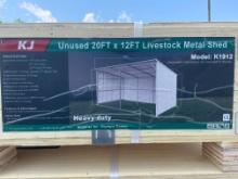 New KJ 12X20' Metal Livestock Shed
