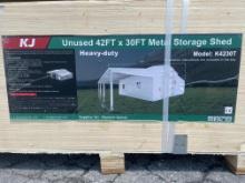New KJ 42X30' Metal Storage Shed