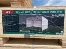 New KJ 12X20' Metal Livestock Shed