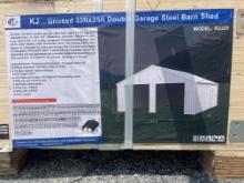 New KJ 33X25' Double Garage Steel Barn Shed