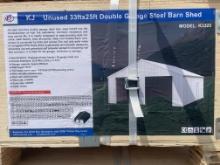 New KJ 33X25' Double Garage Steel Barn Shed