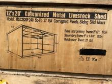 New 12X20' Metal Livestock Shed