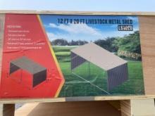 New Allmetal 12X20' Metal Livestock Shed