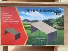 New Allmetal 12X20' Metal Livestock Shed