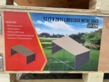 New Allmetal 12X20' Metal Livestock Shed