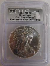 2016 Silver Eagle First Day of Issue.