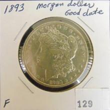 1893 Morgan Dollar F (good date).
